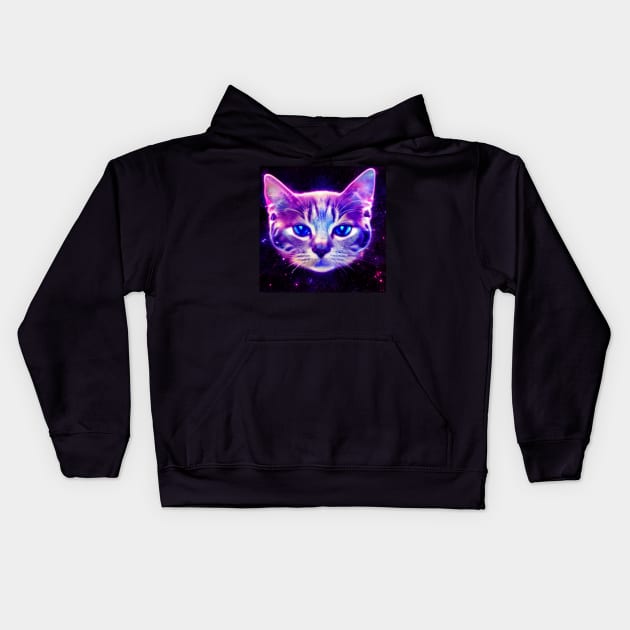 Cosmic Kitty Kids Hoodie by Happy Woofmas